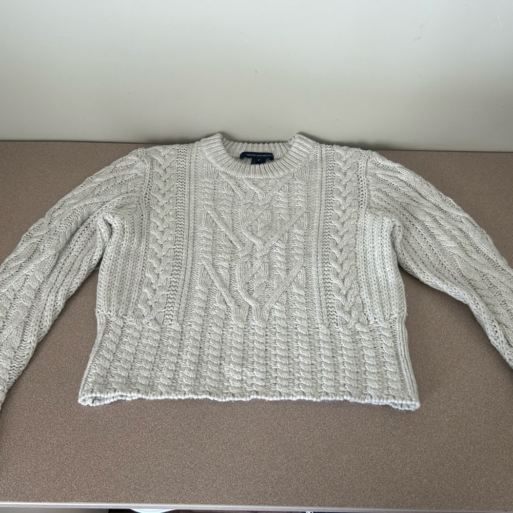 French Connection Cable Knit Sweater - Cream